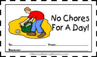 Printable No Chores Today Coupon (for kids)