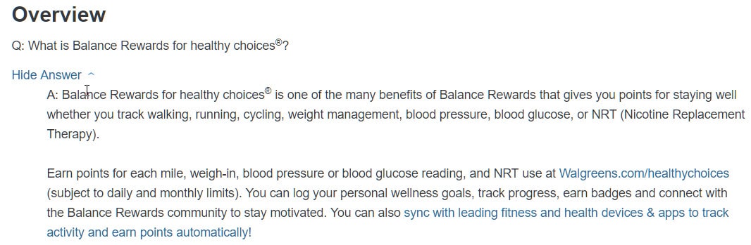 Walgreens Balance Rewards for weight loss